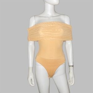 AFRM Peach‎ Fuzz Divya Off the Shoulder Bodysuit